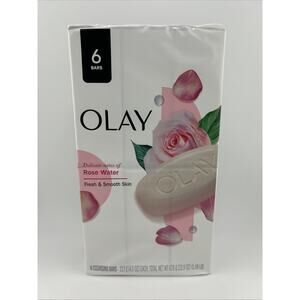 Olay Delicate Notes of Rose Water Fresh & Smooth Cleansing Soap 6 Bars 4 oz each